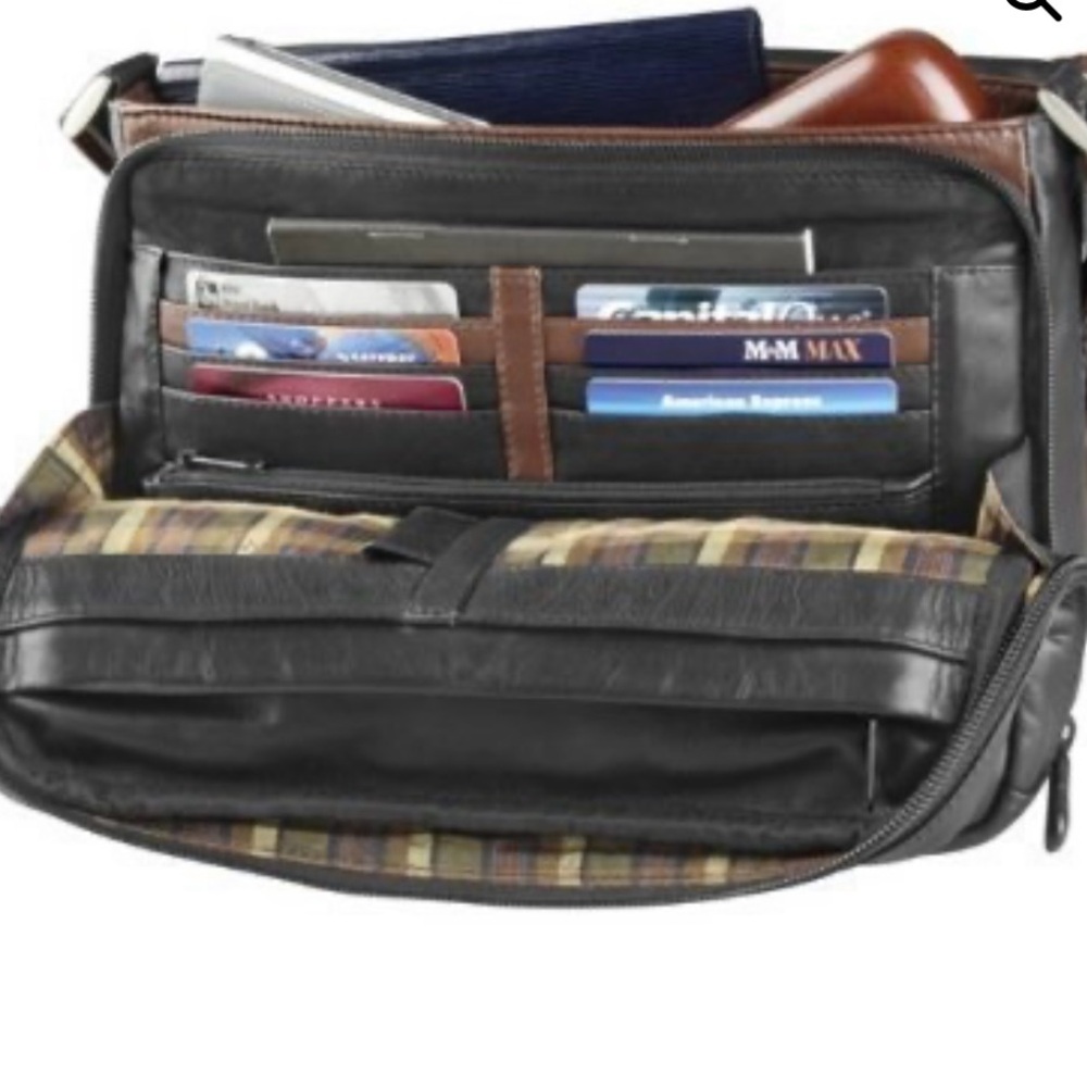 Derek Alexander Black/Brandy colour Leather CIERRA
Crossbody Flap Organizer - Picture 7 of 11